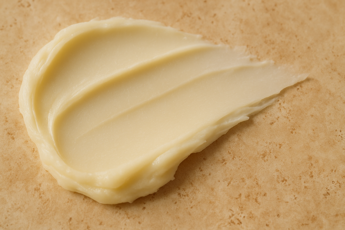 Creamy balm texture smear